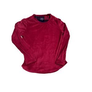 ClimateRight Cuddl Duds Velour Long Sleeve Top M Red Soft Cozy Pullover